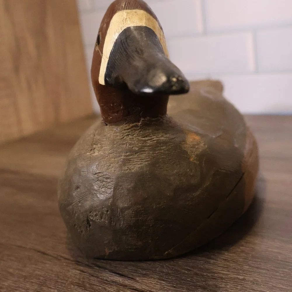 Vintage Duck Decoy Hand Carved Folk Art Lake Cabin Primitive Decor Hunting